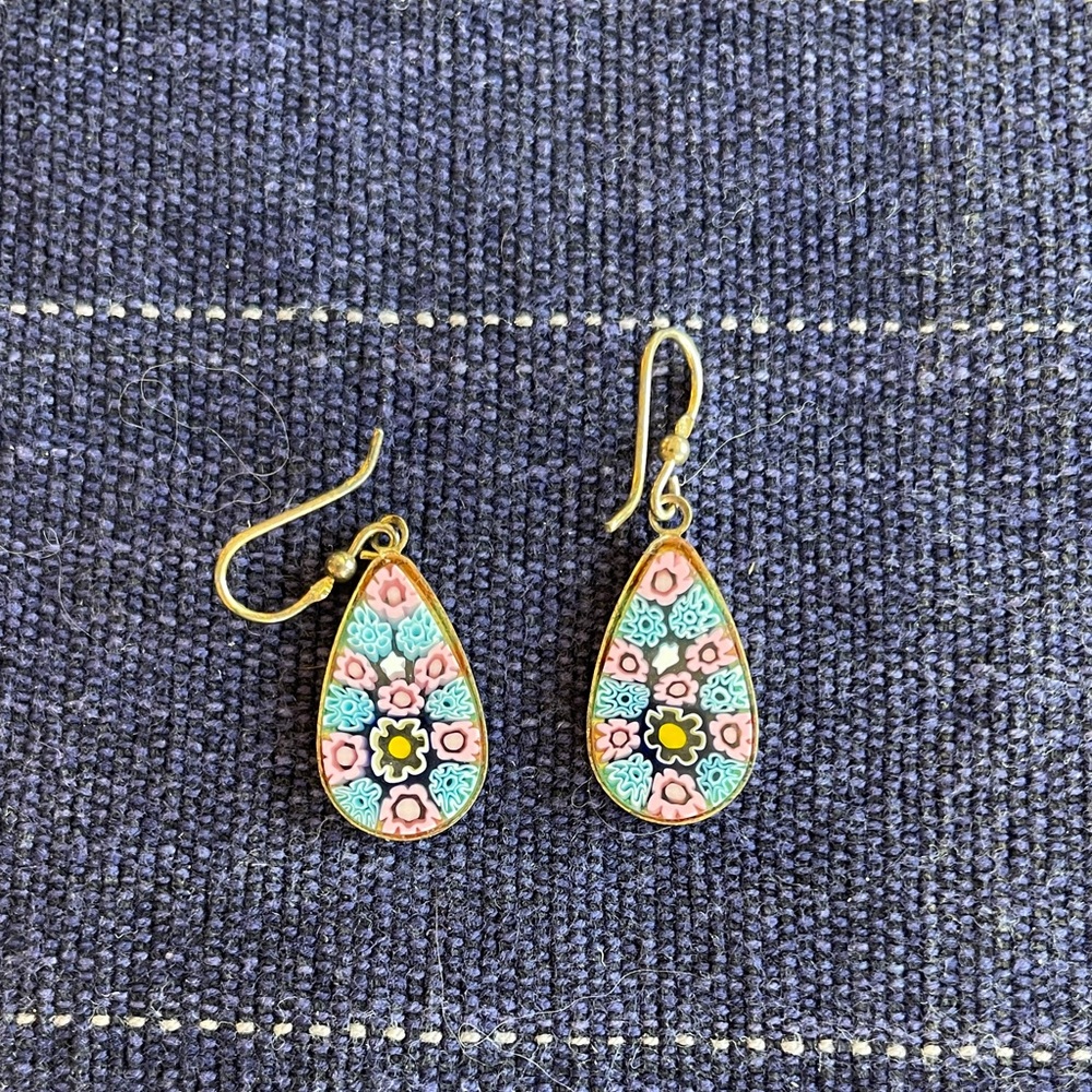 Italian Murano Glass hand-made in Venice, Italy. Earrings